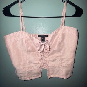 Forever 21 Lace Up Bustier Top